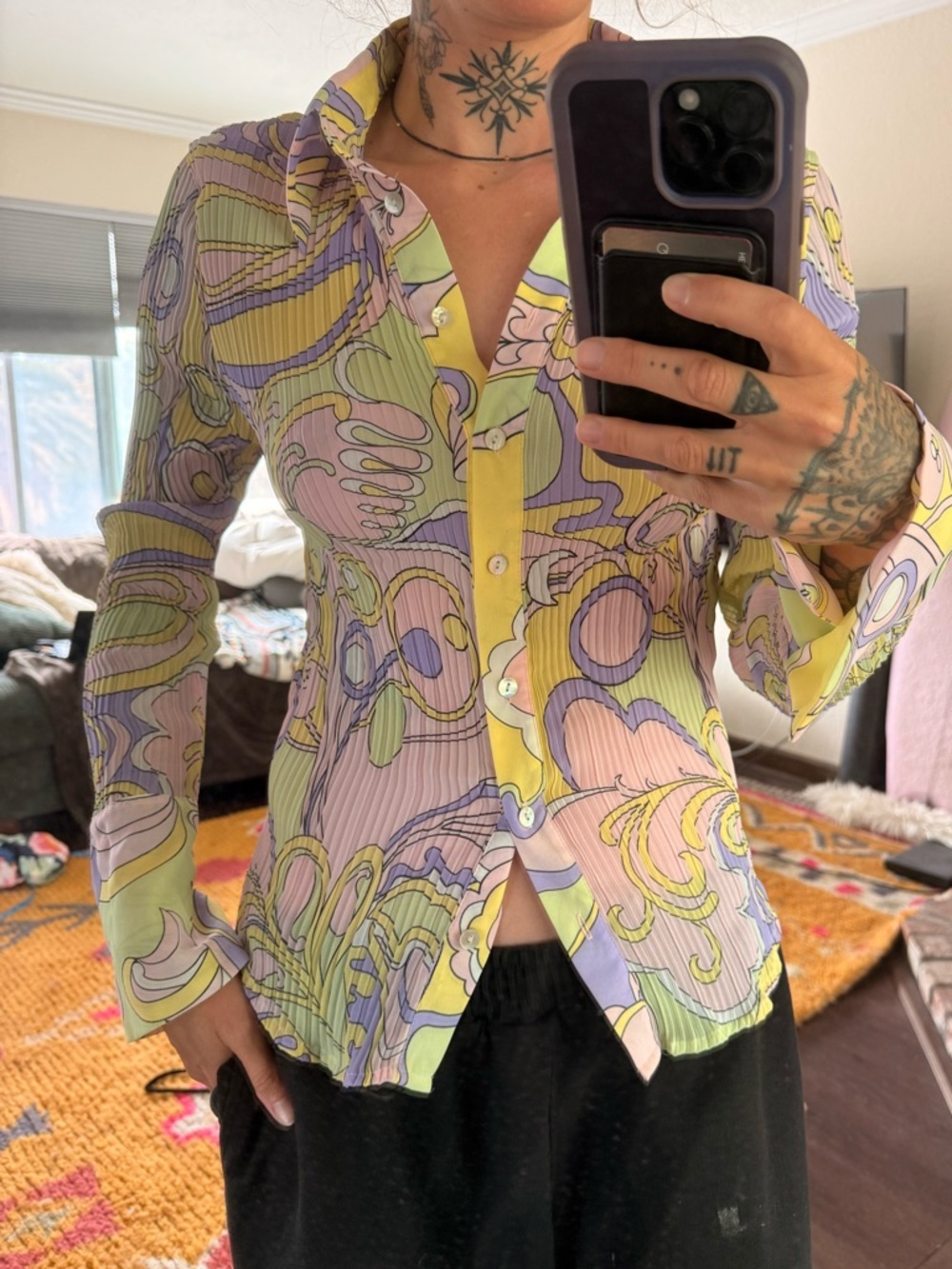 90s vintage le caviar button down shirt